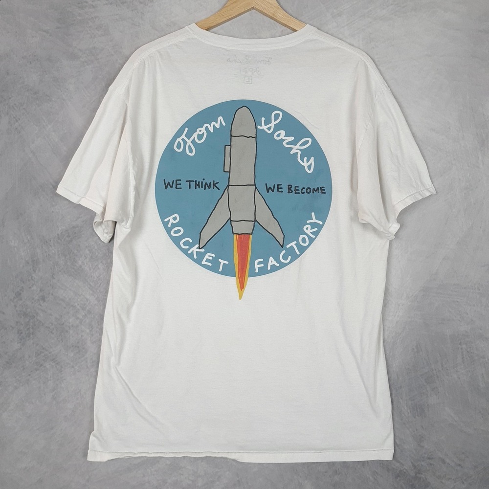Tom Sachs Rocket Factory Shirt Mens Large White Graphic Fruit Of The Loom 2021